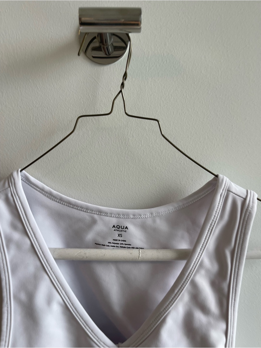 AQUA White Ruched Drawstring Tank Top - Picture 2 of 2